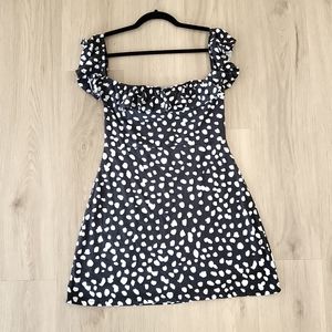 Misguided Polkadot off the shoulder mini dress
